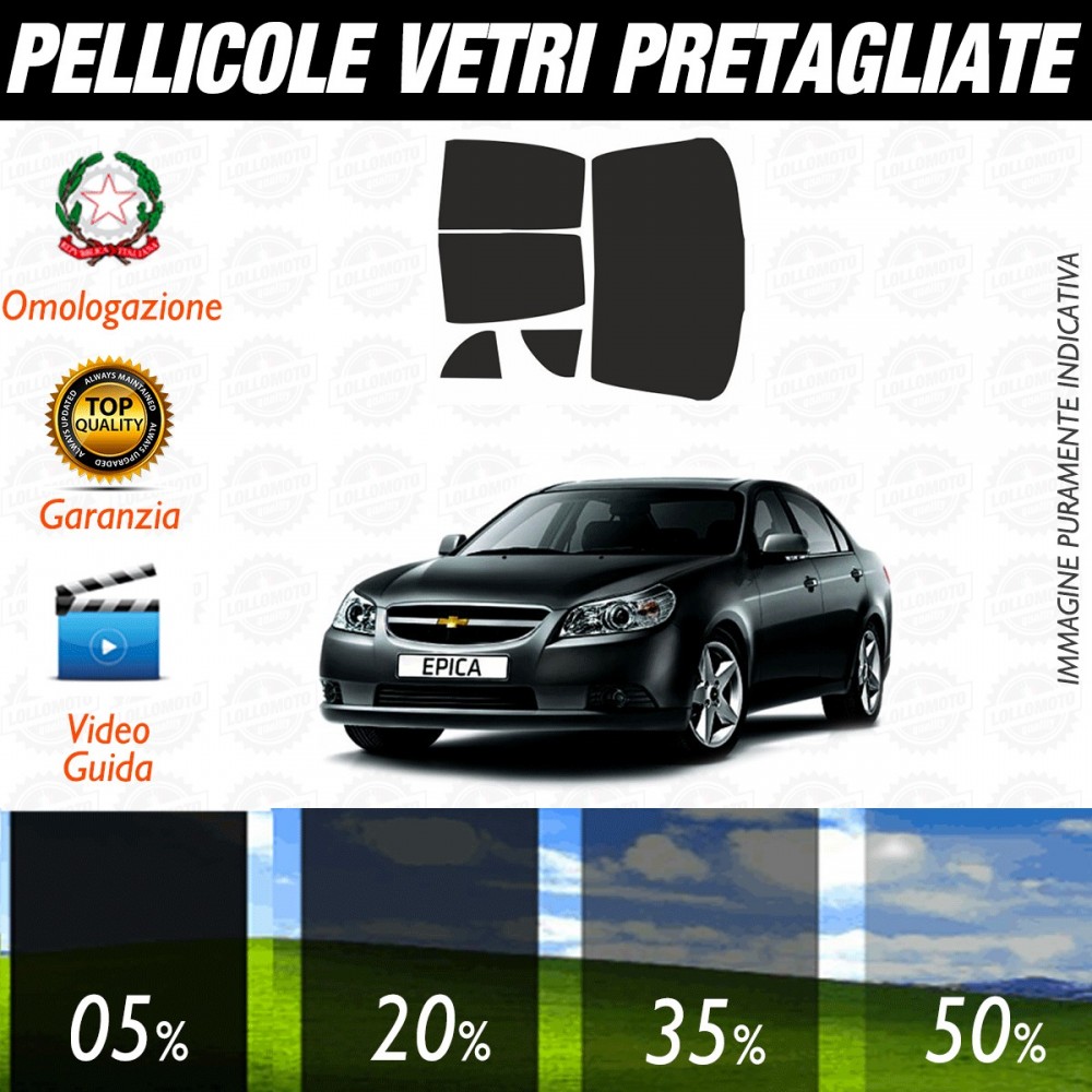 Chevrolet Epica dal 2009 ad OGGI Pellicole Oscuramento Vetri Posteriori Auto Pre Tagliate a Misura