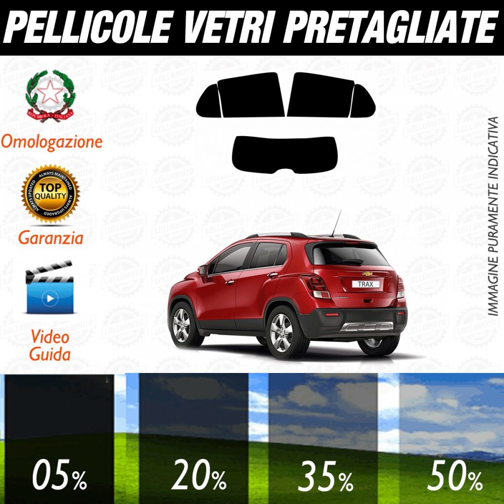 Chevrolet Trax dal 2013 ad OGGI Pellicole Oscuramento Vetri Posteriori Auto Pre Tagliate a Misura