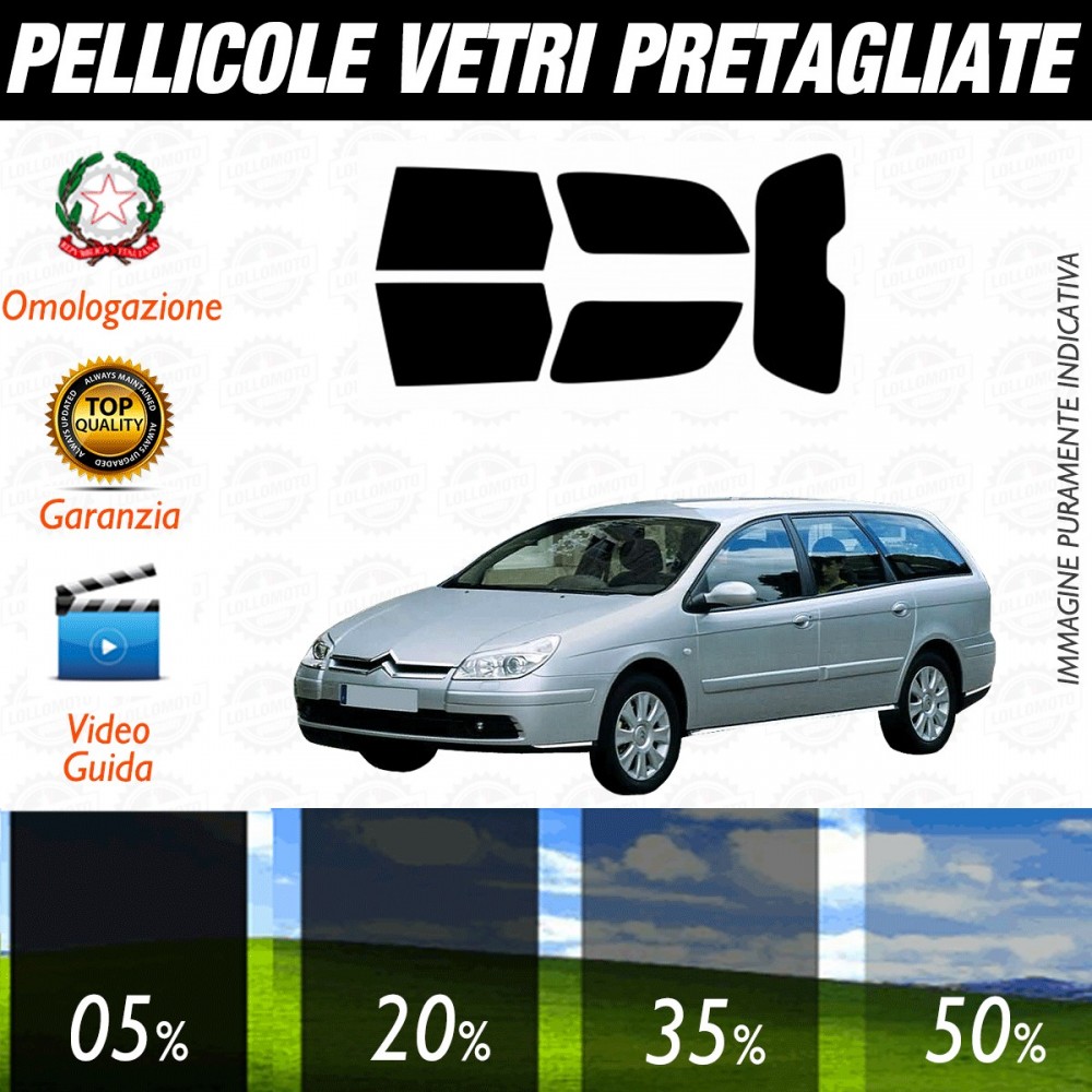 Citroen C5 Sw dal 2002 al 2007 Pellicole Oscuramento Vetri Posteriori Auto Pre Tagliate a Misura