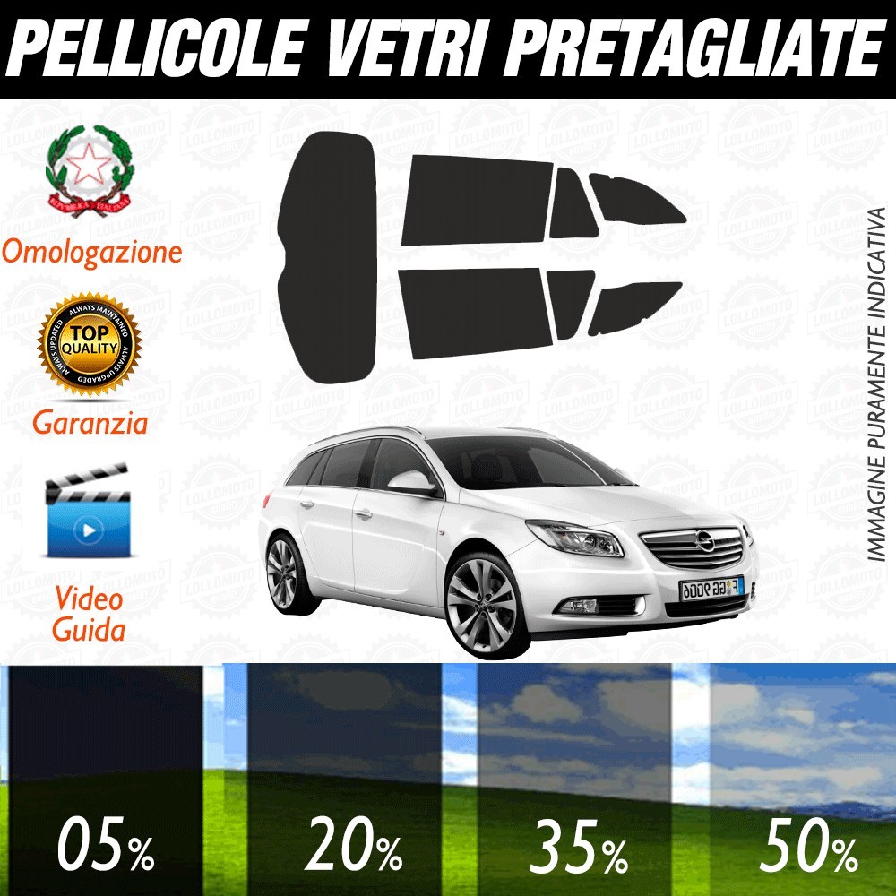 Opel Insigna Sw dal 2009 al 2016 Pellicole Oscuramento Vetri Auto Pre Tagliate a Misura windows tint