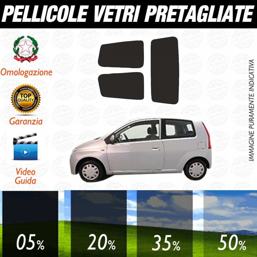 Daihatsu Cuore 3P dal 2006 ad OGGI Pellicole Oscuramento Vetri Posteriori Auto Pre Tagliate a Misura