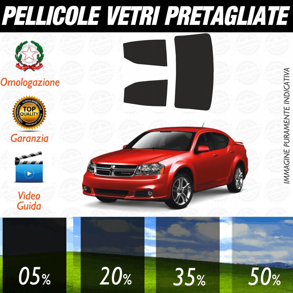 Dodge Avenger dal 2007 al 2010 Pellicole Oscuramento Vetri Posteriori Auto Pre Tagliate a Misura