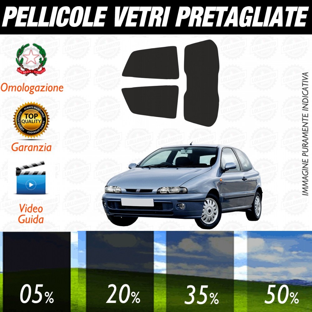 Fiat Bravo 3P dal 1996 al 2001 Pellicole Oscuramento Vetri Posteriori Auto Pre Tagliate a Misura