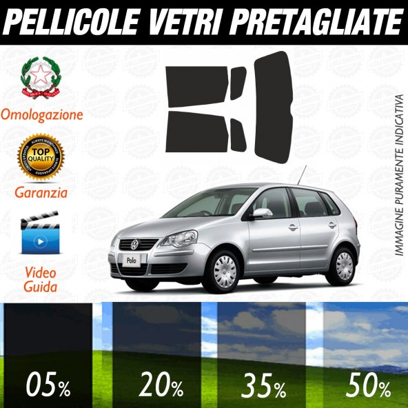 Volkswagen Polo 5P dal 2002 al 2008 Pellicole Oscuramento Vetri Posteriori Auto Pre Tagliate a Misura