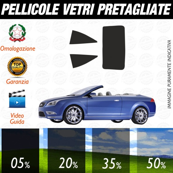 Ford Focus Cabrio dal 2007 al 2010 Pellicole Oscuramento Vetri Posteriori Auto Pre Tagliate a Misura