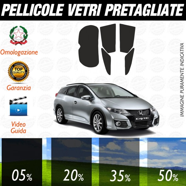 Honda Civic Tourer dal 2014 ad OGGI Pellicole Oscuramento Vetri Posteriori Auto Pre Tagliate a Misura