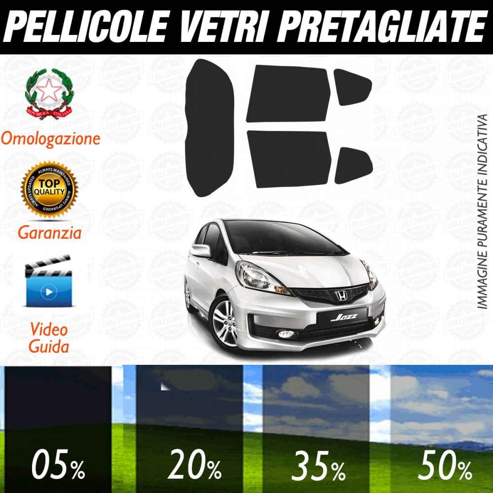 Honda Jazz dal 2009 al 2015 Pellicole Oscuramento Vetri Posteriori Auto Pre Tagliate a Misura
