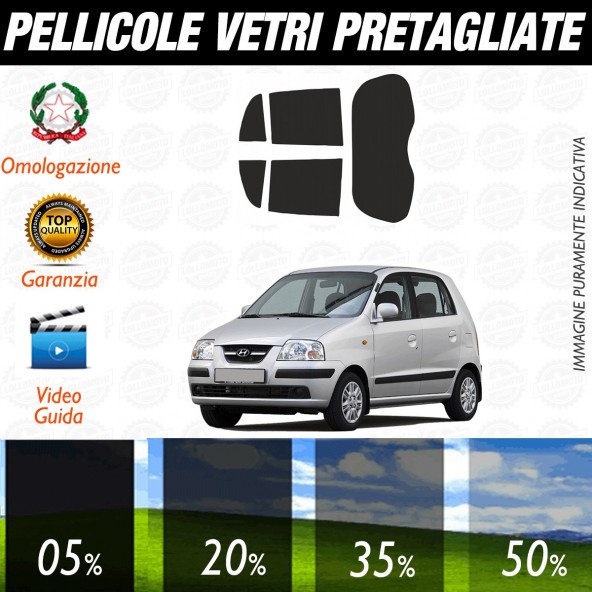Hyundai Atos 5P dal 2003 al 2006 Pellicole Oscuramento Vetri Posteriori Auto Pre Tagliate a Misura