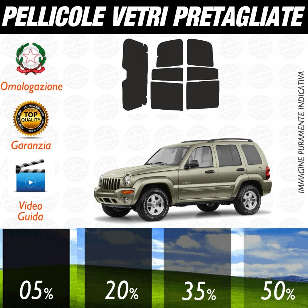 Jeep Cherokee dal 2001 al 2003 Pellicole Oscuramento Vetri Auto Pre Tagliate a Misura