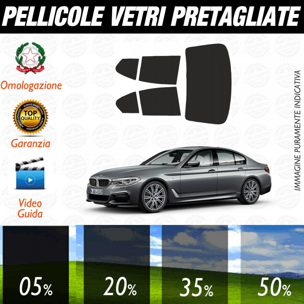 Bmw Serie 5 Berlina dal 2011 al 2016 Pellicole Oscuramento Vetri Posteriori Auto Pre Tagliate a Misura