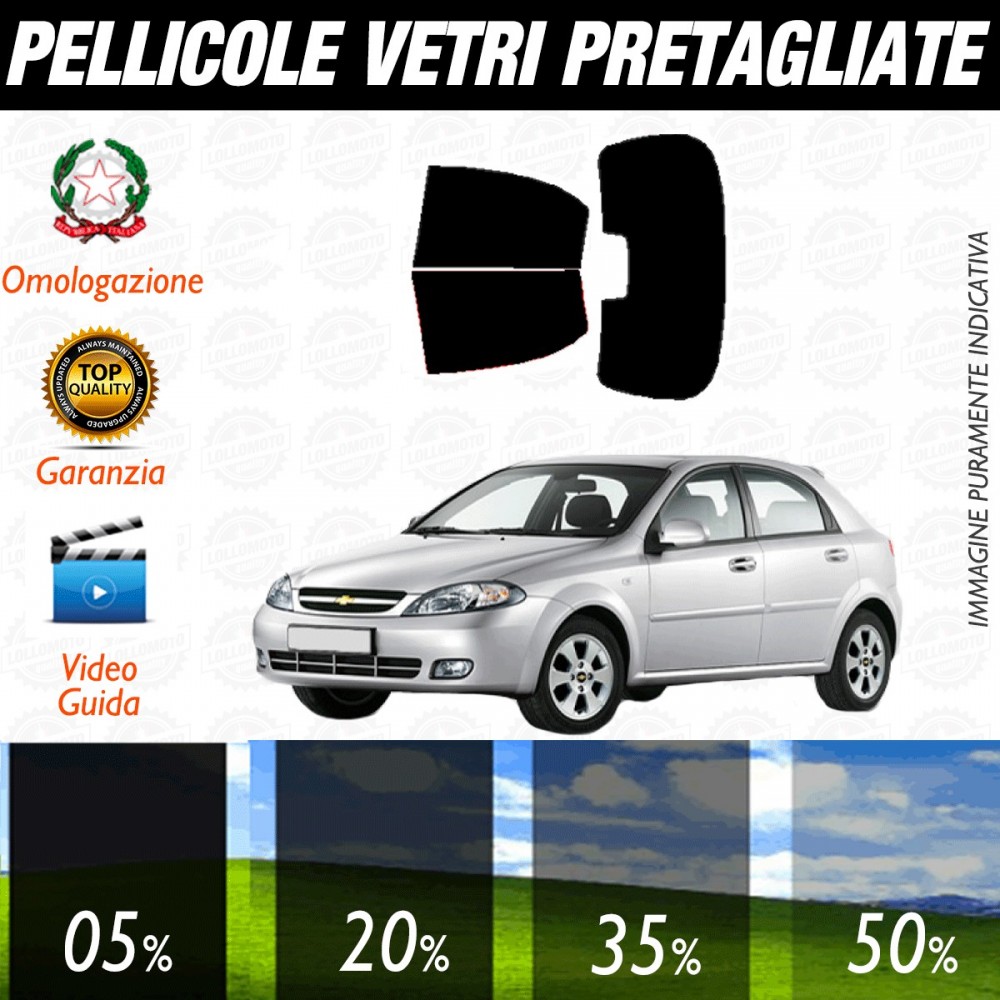 Chevrolet Lacetti dal 2005 ad OGGI Pellicole Oscuramento Vetri Posteriori Auto Pre Tagliate a Misura