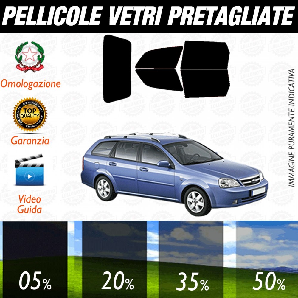 Chevrolet Nubira Sw dal 2008 ad OGGI Pellicole Oscuramento Vetri Posteriori Auto Pre Tagliate a Misura