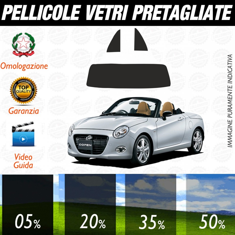 Daihatsu Copen dal 2003 al 2004 Pellicole Oscuramento Vetri Posteriori Auto Pre Tagliate a Misura