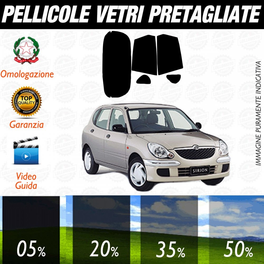 Daihatsu Sirion dal 1998 al 2004 Pellicole Oscuramento Vetri Posteriori Auto Pre Tagliate a Misura