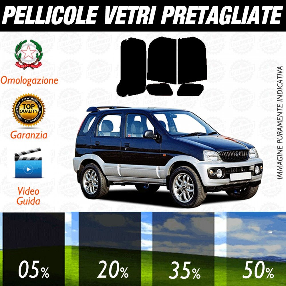 Daihatsu Terios dal 2004 al 2007 Pellicole Oscuramento Vetri Posteriori Auto Pre Tagliate a Misura
