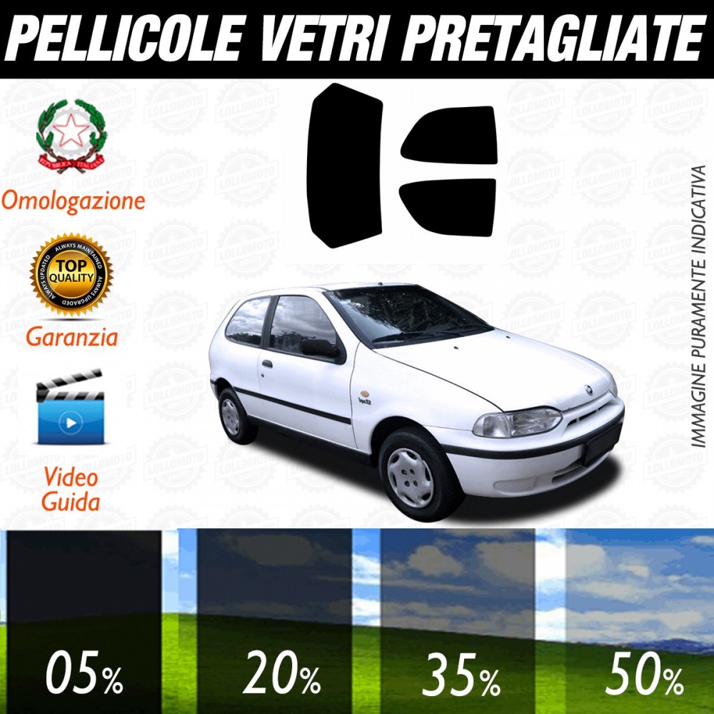 Fiat Palio 3P dal 2000 al 2005 Pellicole Oscuramento Vetri Posteriori Auto Pre Tagliate a Misura Plotter