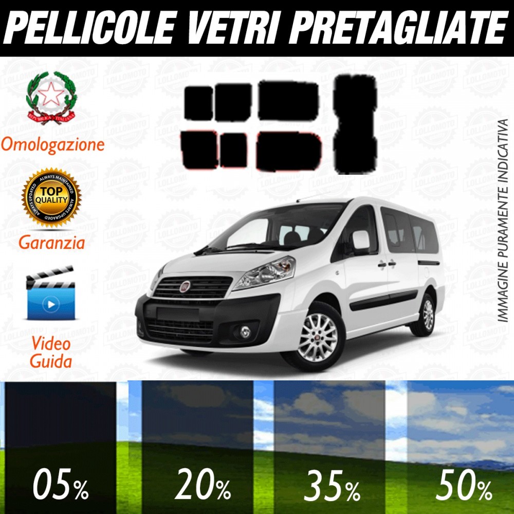 Fiat Scudo dal 2007 al 2008 Pellicole Oscuramento Vetri Posteriori Auto Pre Tagliate a Misura Plotter