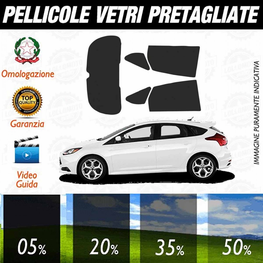 Ford Focus 5P dal 2011 al 2018 Pellicole Oscuramento Vetri Auto Pre Tagliate a Misura