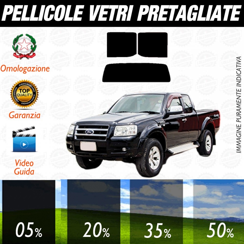 Ford Ranger 4P dal 2007 al 2008 Pellicole Oscuramento Vetri Posteriori Auto Pre Tagliate a Misura