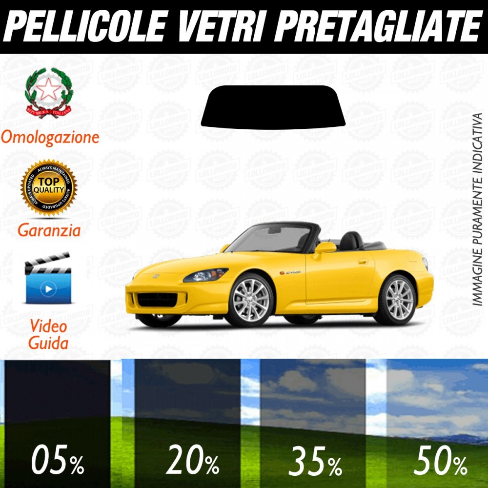 Honda S2000 dal 2000 al 2006 Pellicole Oscuramento Vetri Auto Pre Tagliate a Misura