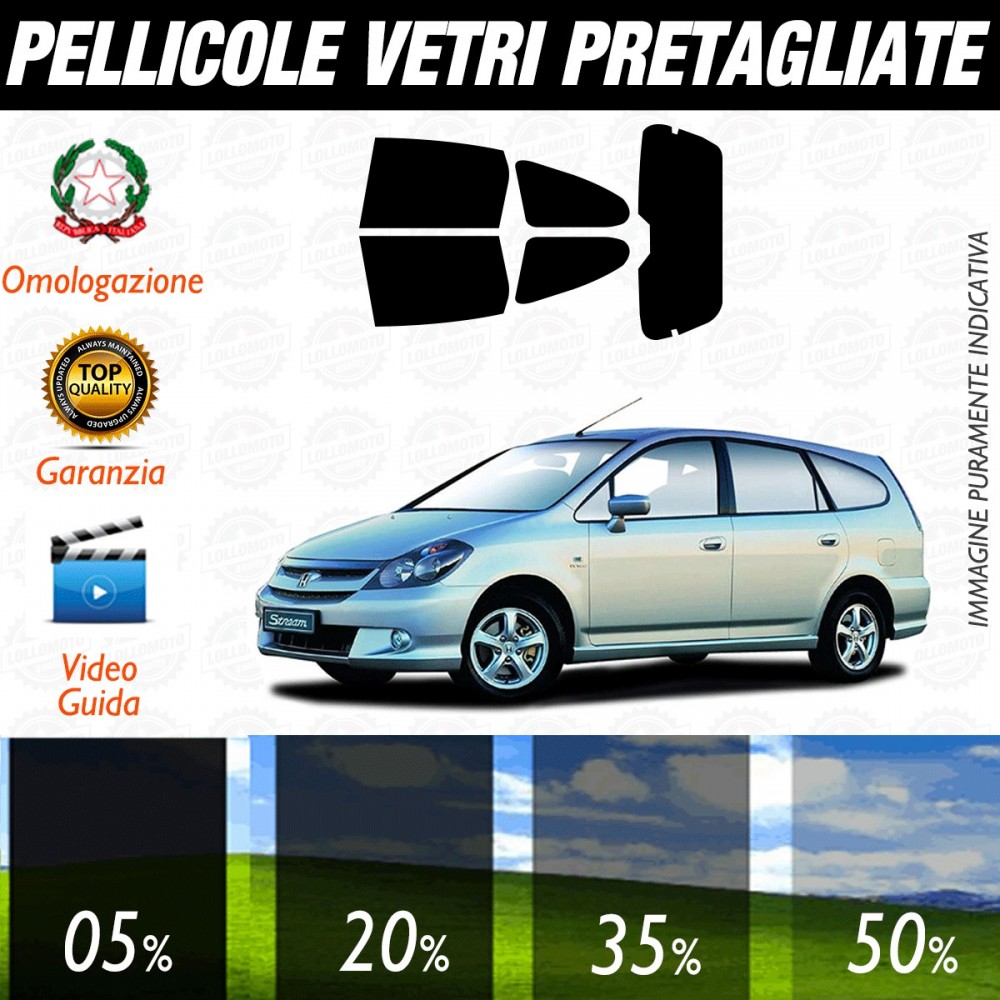 Honda Stream dal 2002 al 2006 Pellicole Oscuramento Vetri Auto Pre Tagliate a Misura