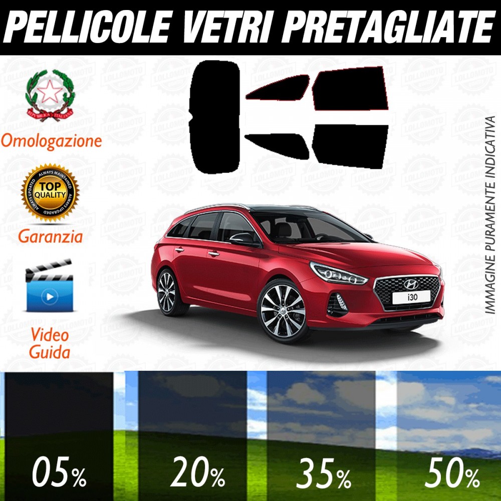 Hyundai I 30 Sw dal 2018 ad OGGI Pellicole Oscuramento Vetri Auto Pre Tagliate a Misura