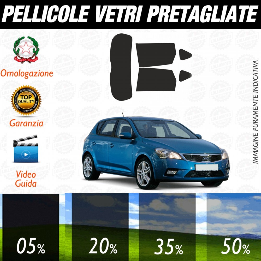 Kia Ceed 5P dal 2008 al 2010 Pellicole Oscuramento Vetri Auto Pre Tagliate a Misura