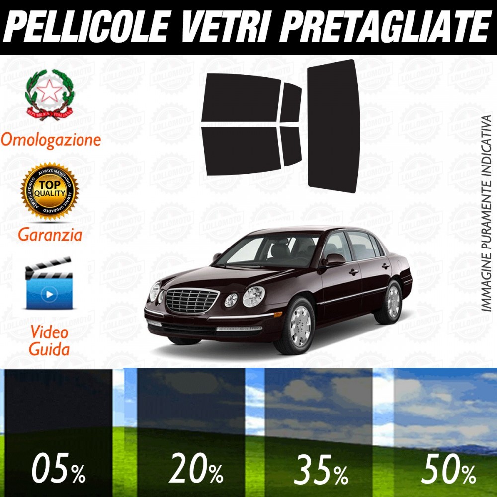 Kia Opirus dal 2009 ad OGGI Pellicole Oscuramento Vetri Auto Pre Tagliate a Misura