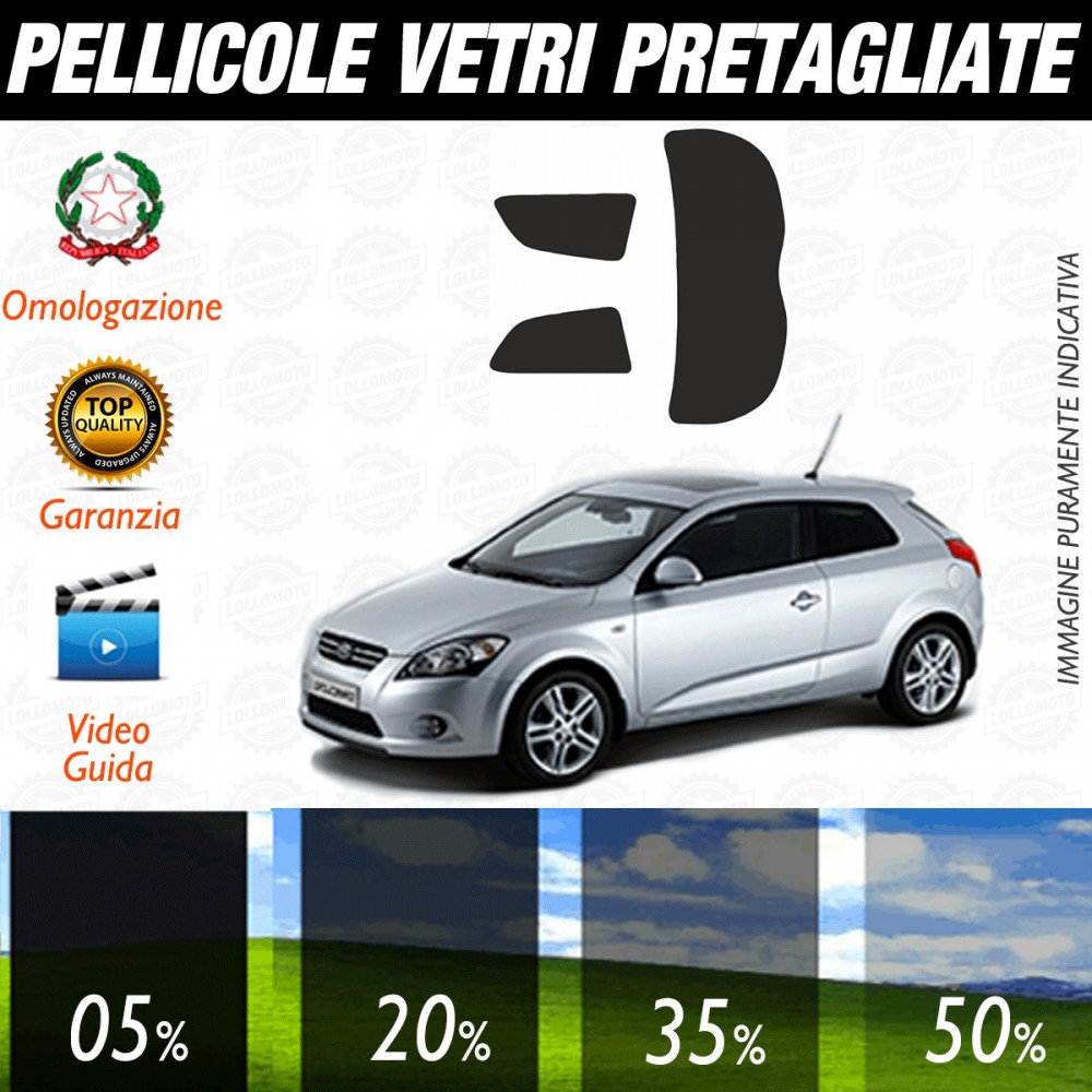 Kia Pro ceed 3P dal 2007 al 2010 Pellicole Oscuramento Vetri Auto Pre Tagliate a Misura