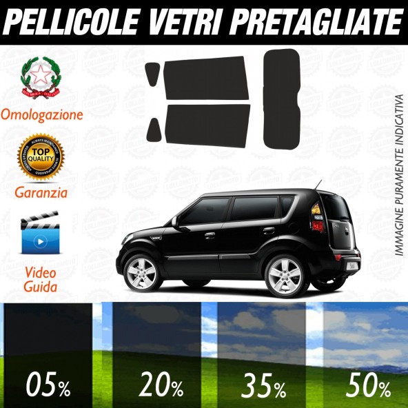 Kia Soul dal 2008 al 2014 Pellicole Oscuramento Vetri Auto Pre Tagliate a Misura