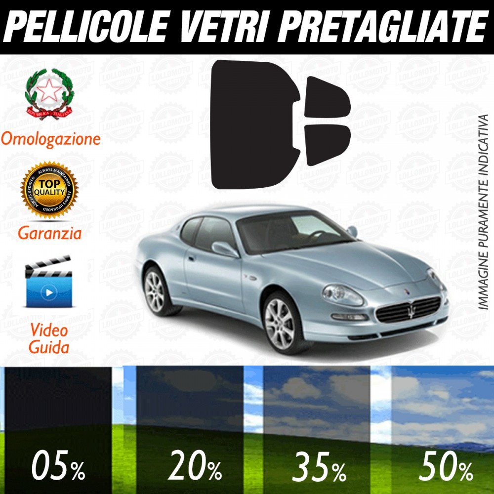 Maserati Coupè dal 2002 al 2007 Pellicole Oscuramento Vetri Auto Pre Tagliate a Misura