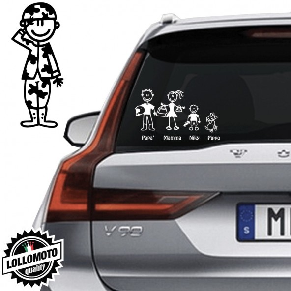 Papà Militare Vetro Auto Famiglia StickersFamily Stickers