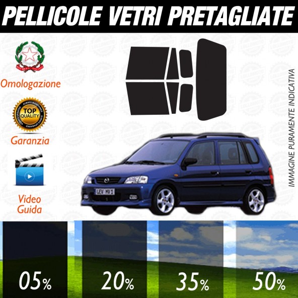 Mazda Demio dal 1999 al 2002 Pellicole Oscuramento Vetri Auto Pre Tagliate a Misura
