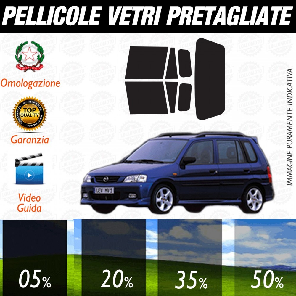 Mazda Demio dal 1999 al 2002 Pellicole Oscuramento Vetri Auto Pre Tagliate a Misura