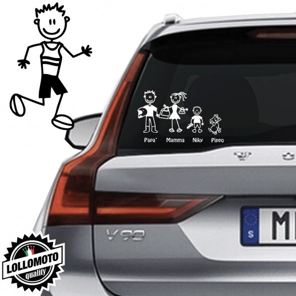Papà Corridore Vetro Auto Famiglia StickersFamily Stickers