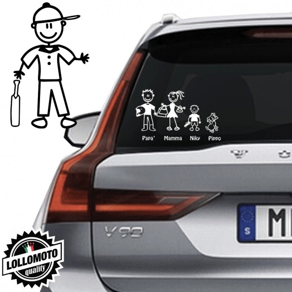 Papà Cricket Vetro Auto Famiglia StickersFamily Stickers Family