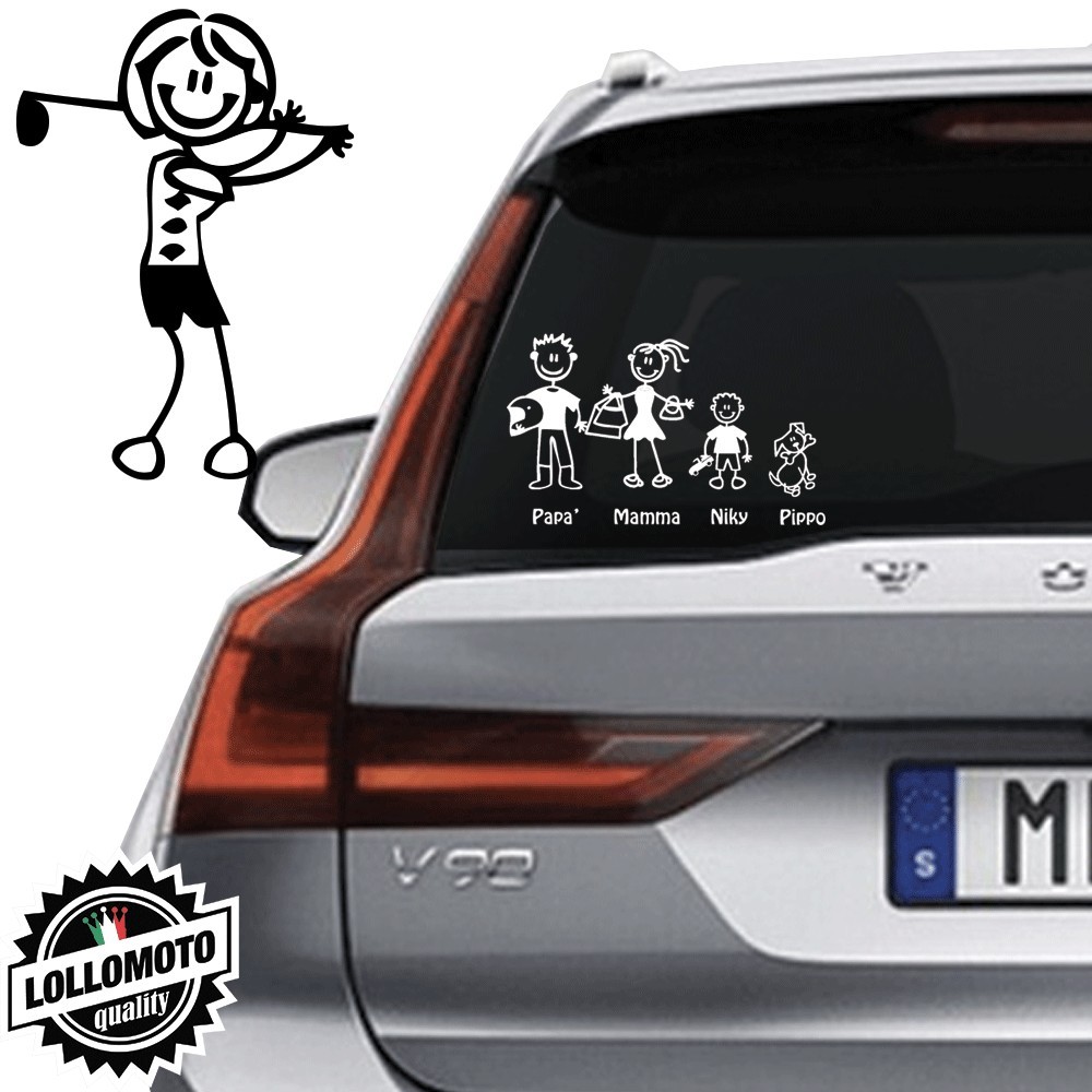 Mamma Golf Vetro Auto Famiglia StickersFamily Stickers Family