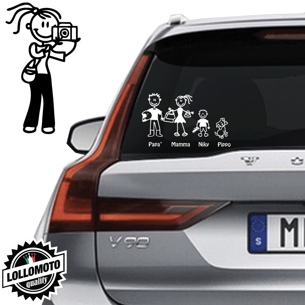 Mamma Fotografa Vetro Auto Famiglia StickersFamily Stickers