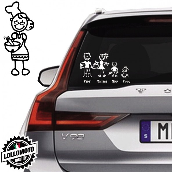 Nonna Cuoca Vetro Auto Famiglia StickersFamily Stickers Family