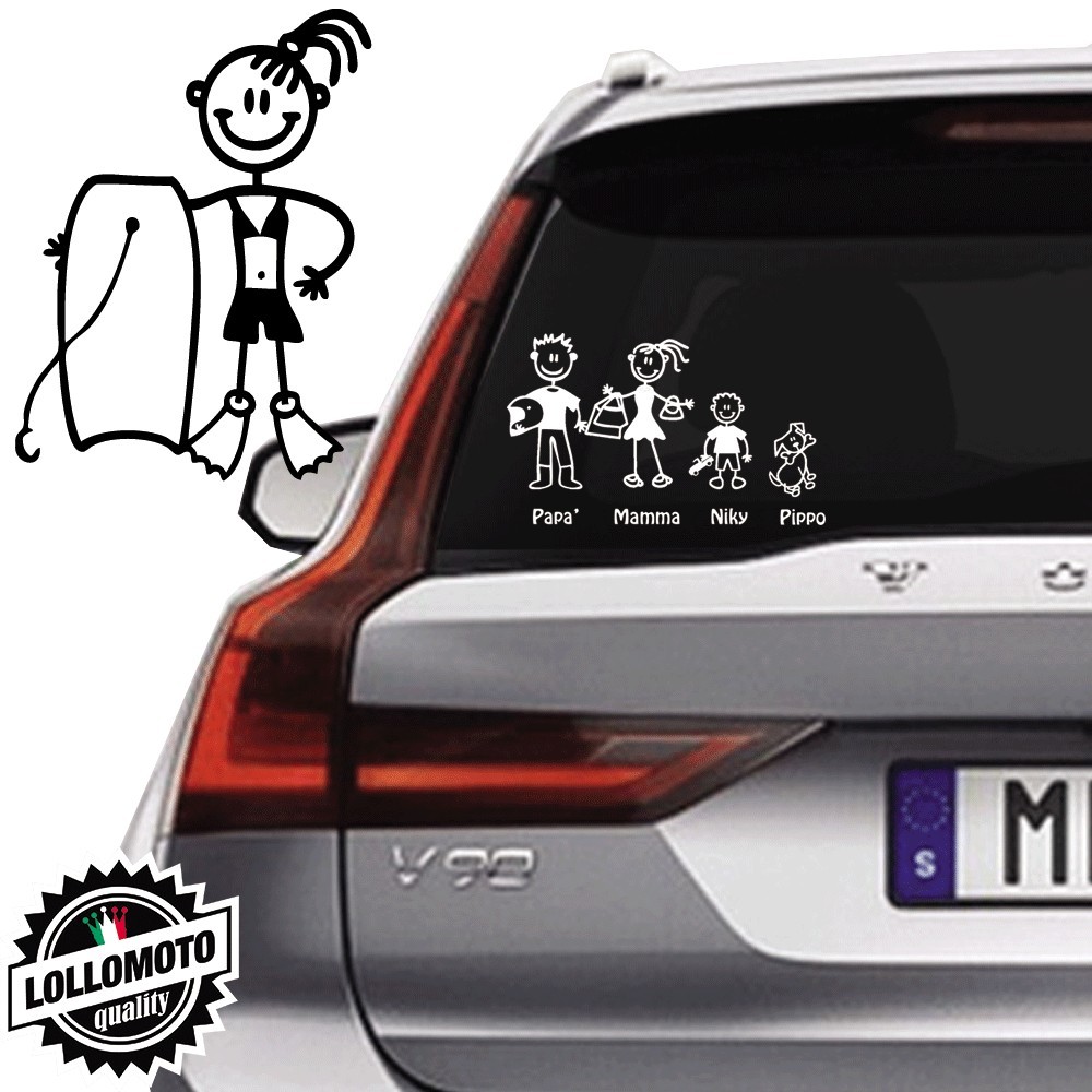 Ragazza Con Tavola Galleggiante Vetro Auto Famiglia